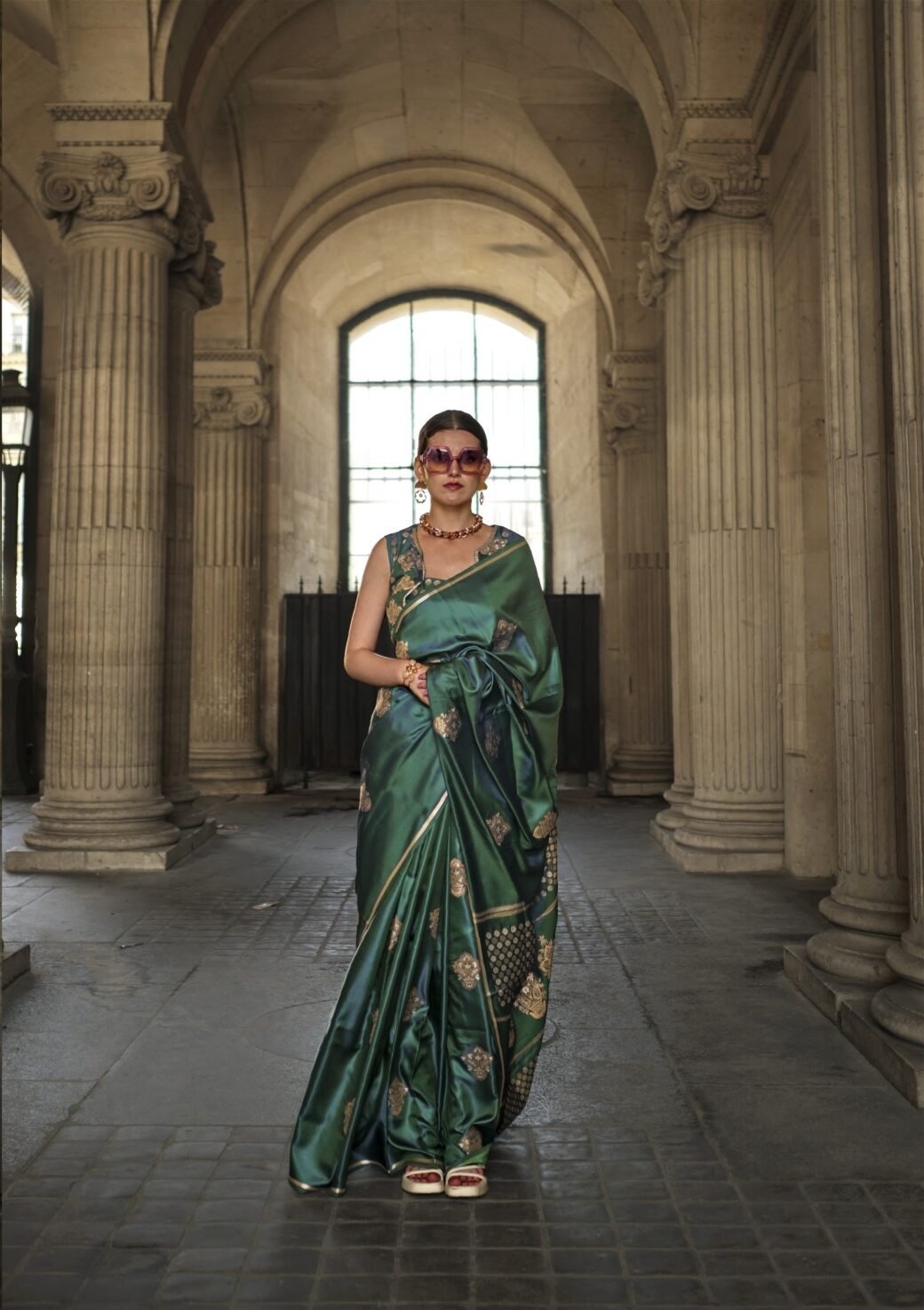 Silk Pure Handloom Satin Saree For Festival Wear Collection - Image 3