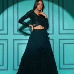 Green Plitting Pattern Stylish Lehenga
