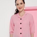 Cavern Pink Georgette Casual Women's Shirt