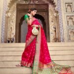 Pink Colour Designer Weaving Work Soft Silk Saree