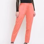 Coral Pink Pintex Silk Women's Pant