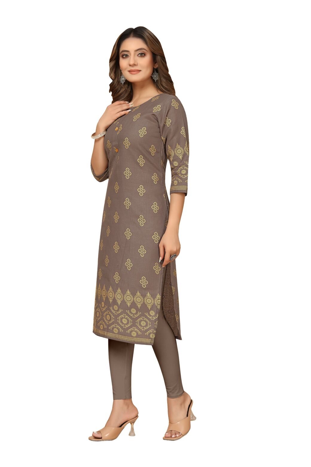 Beaver Foil Printed Ruby Cotton Casual Kurti For Women - Image 4