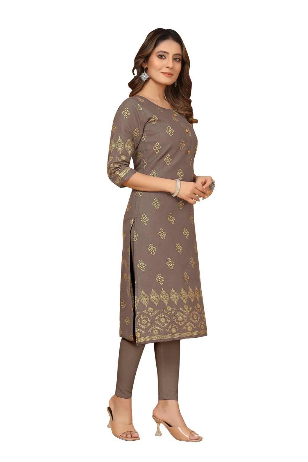 Beaver Foil Printed Ruby Cotton Casual Kurti For Women - Image 2