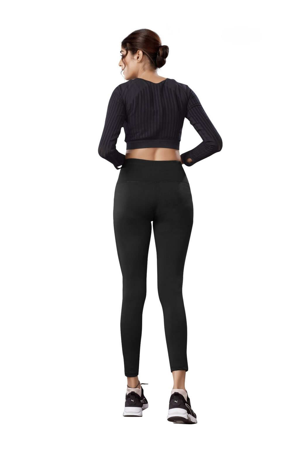 Black Colour Polyester Solid Pattern Track Pant For Women's - Image 2