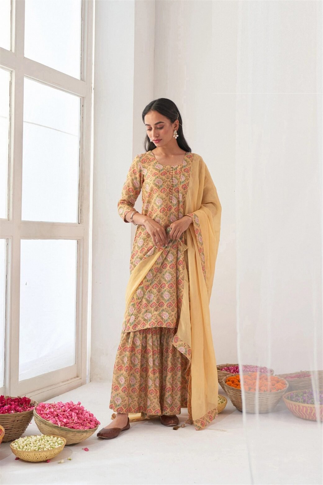 Yellow Masleen Designer Salwar Suit For Women - Image 3