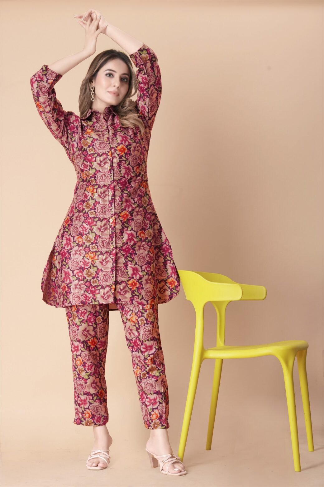 Floral Print Tunic & Pants Co-Ord Set - Image 2