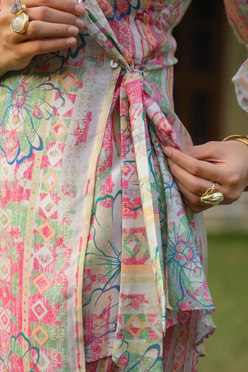 Pink Floral Digital Print Tunic With Pant - Image 4