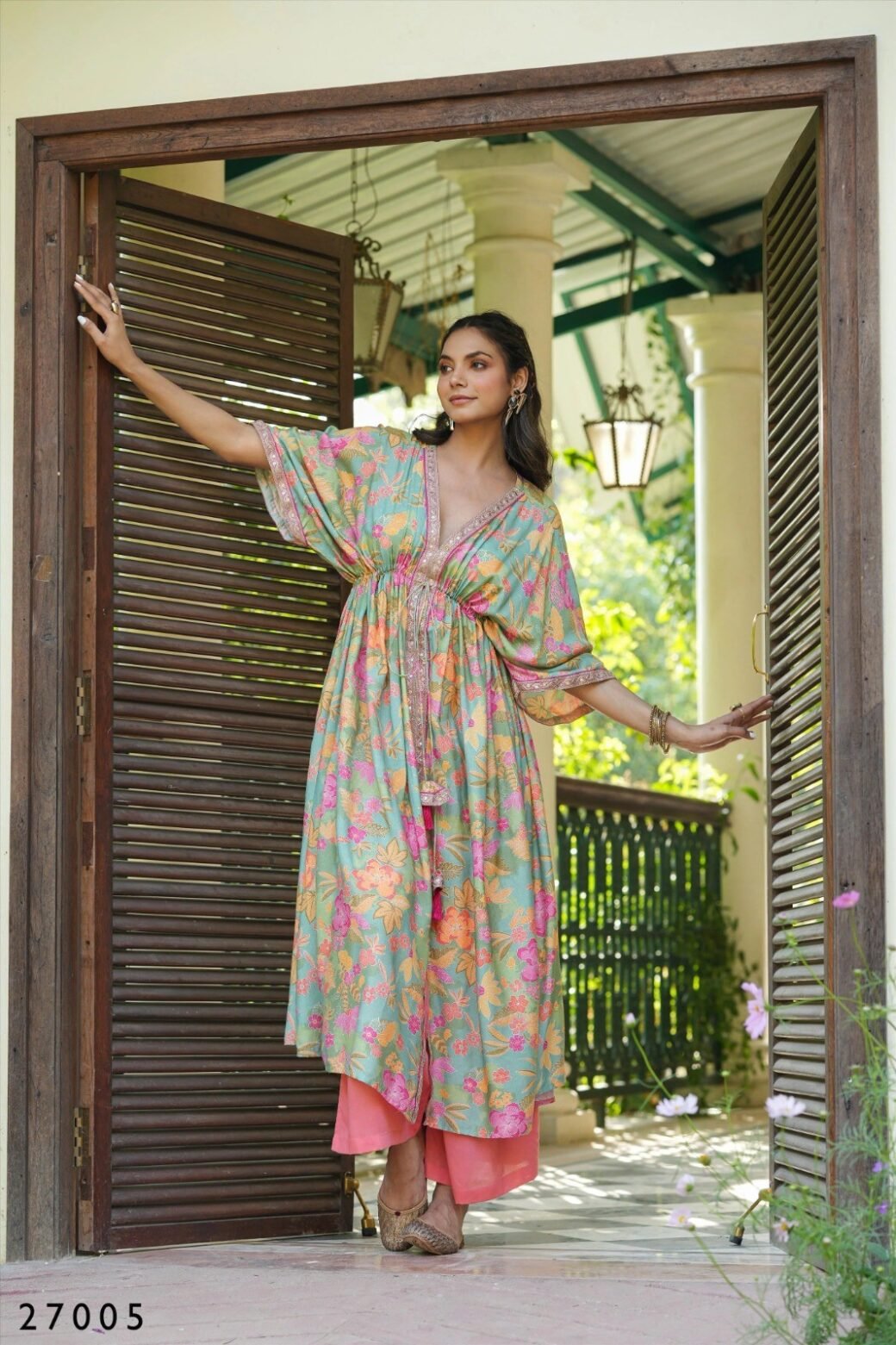 Floral Print Kaftan Tunic with Palazzo - Image 7