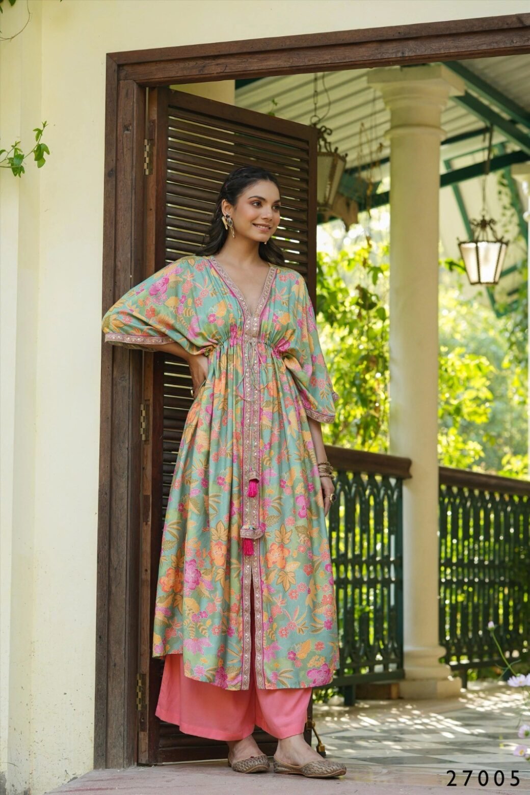 Floral Print Kaftan Tunic with Palazzo - Image 6