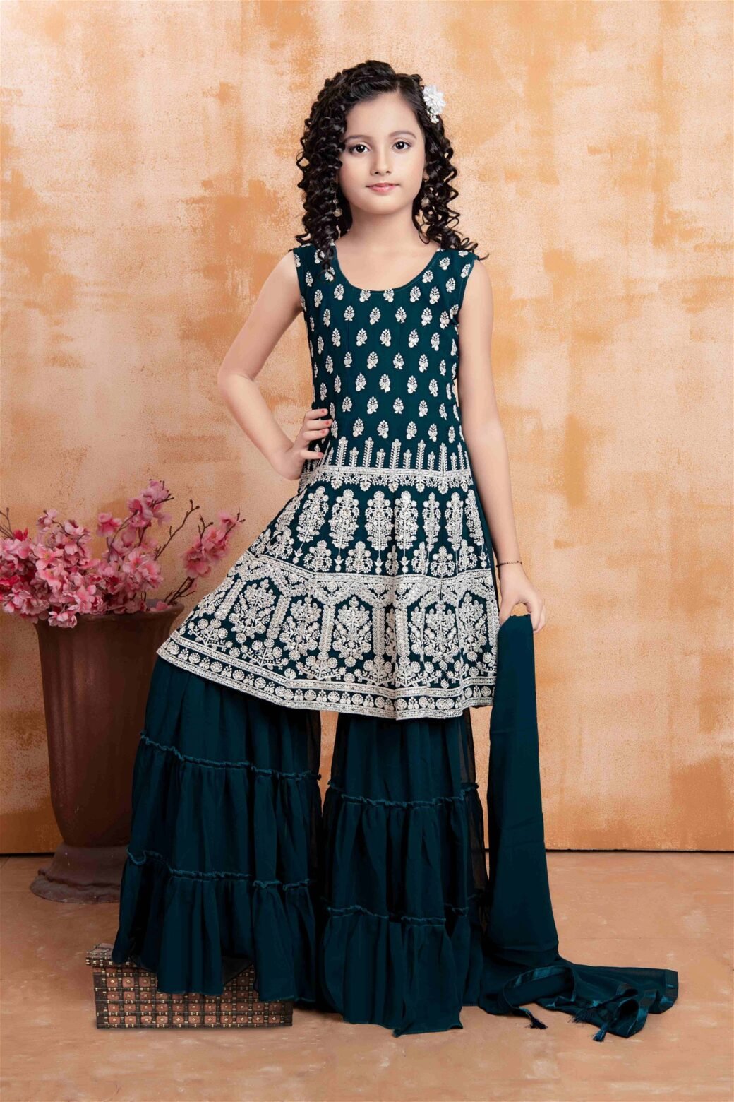 Rama Georgette Thread Work Palazzo Salwar Suit For Girl 1001A