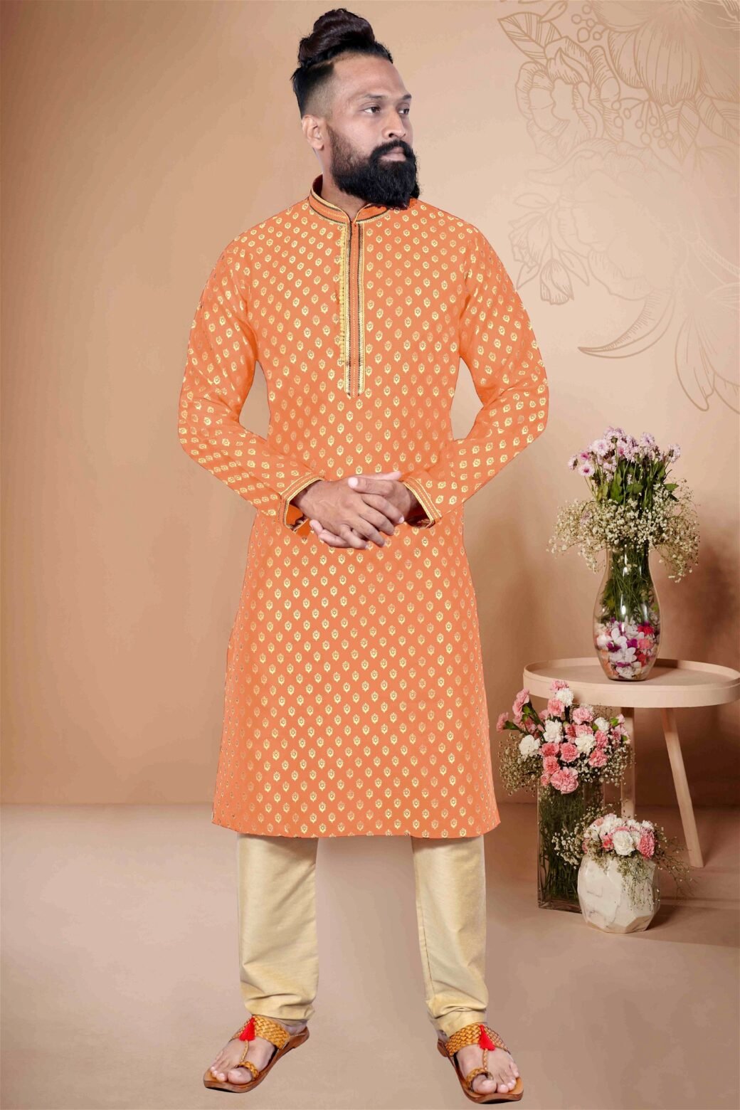 Gray Colour Mens Party Wear Kurta With Pajama