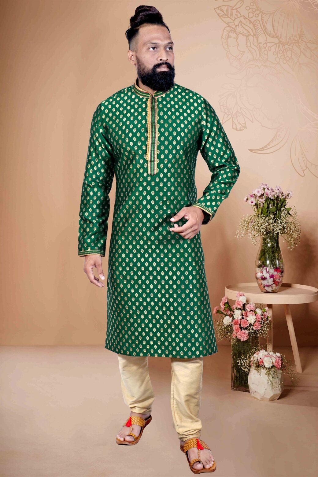 Gray Colour Mens Party Wear Kurta With Pajama