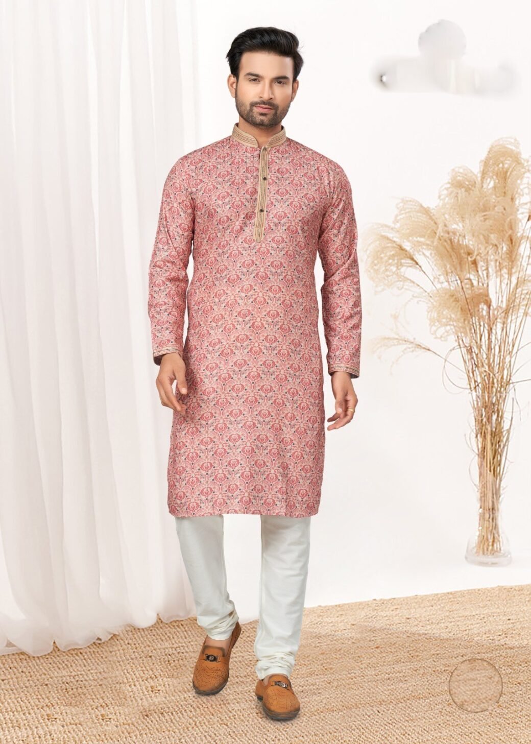 Designer Pintex Work with thread and Sequence Kurta Pajama for Mens - Image 2